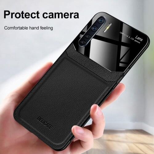 Scrub Cortex Texture Phone Case For OPPO A91 A92s A52 A72 A53 2020 Classic business leather case Protect The Lens Cover