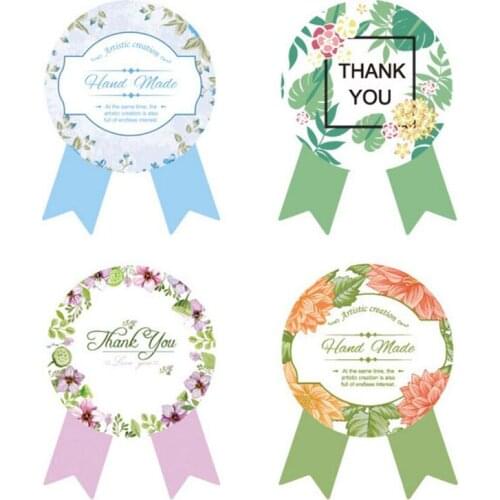80pcs/lot "Hand Made""Thank you"Medal DIY multifunctional medal shape seal sticker handmade products gift package label