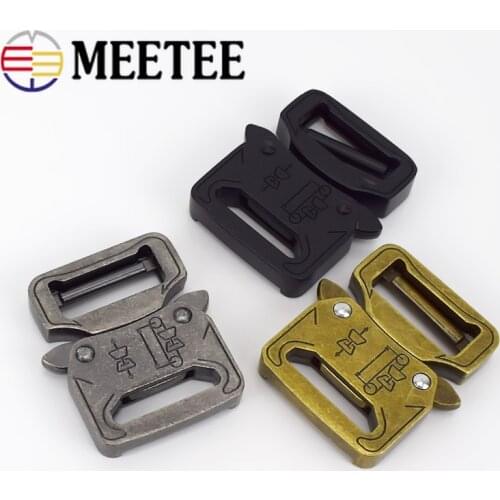 Meetee 1/2/4pcs Release Buckle ID27mm Outdoor Metal Belt Hook for Backpack Waist Bands Spring Buckles Sew Crafts Accessory AP353