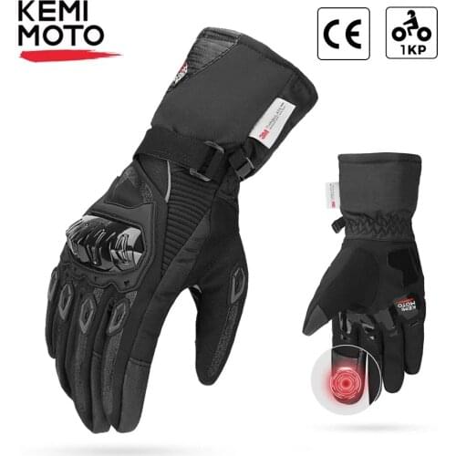 KEMIMOTO upgrade Winter motorcycle gloves 100% Waterproof windproof warm Thermal Lined Touch Screen Riding Moto Gloves