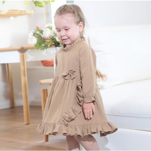 Korean Style Spring Autumn Baby Party Princess Dress Children Clothing Toddler Baby Long Sleeve Casual Dress Kids Dresses