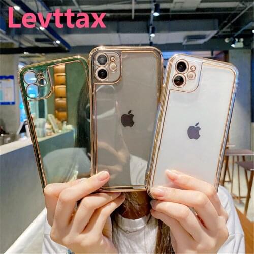 100pcs/lot Luxury Transparent Clear Case For iphone 12 pro Max 11 XS x XR 7 8 6 plus se20 Shockproof Lens Protection Soft Cover