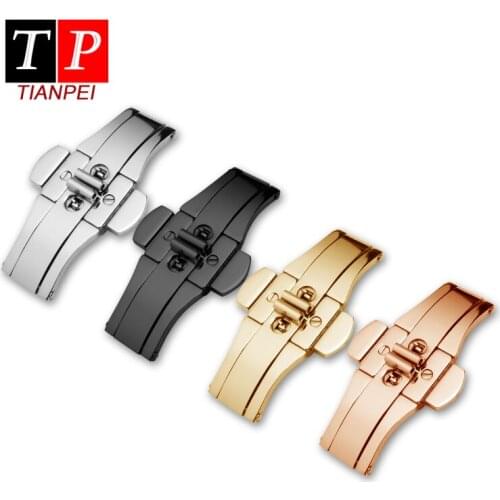 Solid stainless steel Steel belt watch accessories Watch button Phalaenopsis Folding buckle Watch parts waterproof Rust proof