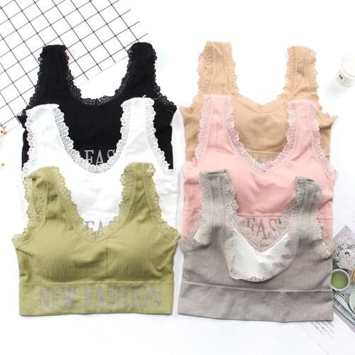 Sexy Bralette Lace Bra For Women Seamless Padded Bra Backless Lingerie Wireless Tops Brassiere Letter Print Casual Bra Underwear