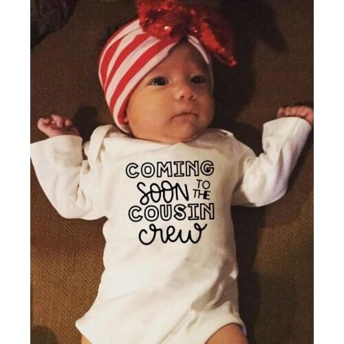 Coming Soon To The Cousin Crew Toddler Infant Baby Boys Girls Long Sleeve Cute Romper Jumpsuit Clothes Outfits