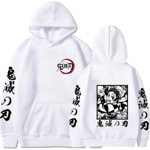 Harajuku Anime Demon Slayer Kamado Tanjirou Hooded Sweatshirt Men Women Funny Manga Cool Boys Printed Long Sleeve Hoodies Tops