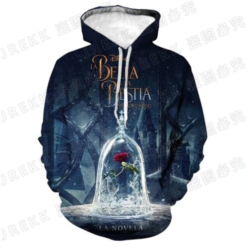Beauty and the Beast 3D Print Hoodies Cool Sweatshirts Men Women Children Fashion Long Sleeve Pullover Hoody Coat