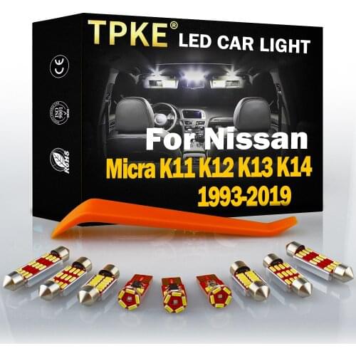 100% Perfect White Error Free LED Bulb Interior Dome Map Trunk light Kit For Nissan Micra K11 K12 K13 K14 (1993-2019)