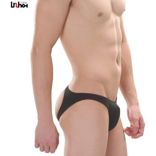 Sexy Gay Underwear Men Briefs Short Hollow Back Cotton Underpants Slim U Convex Pouch Low Waist Panties Cueca calzoncillos M-XL