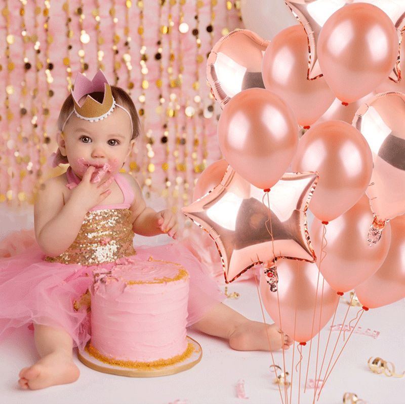 Gold Silver Rose gold Balloons 12 Inch Confetti Wedding Happy Birthday Party Decoration star heart baby shower latex Balloons