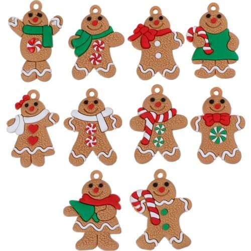 10pcs Gingerbread Man Prime Sturdy High Quality Durable Gingerbread Man Christmas Pendant for Christmas Tree