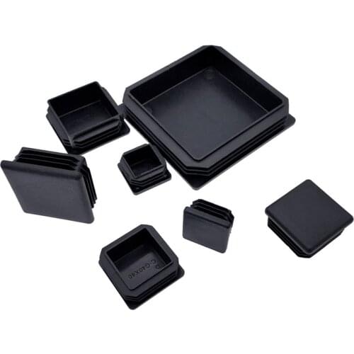 2Pcs Steel square pipe plug Plastic Furniture Leg plug Anti Slip Feet Protector Pad tube cap plug cap Black plug