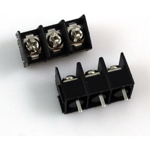 20 Pcs 7.62mm Pitch 3P PCB Black Screw Terminal Block Connector 300V 20A