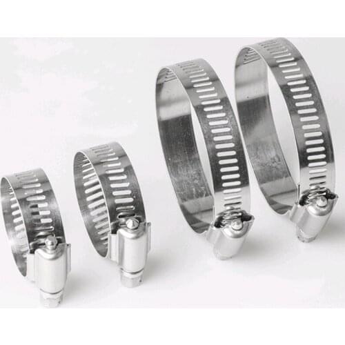 5PCS 18mm-51mm Stainless Steel Mini Fuel Line Pipe Hose Clamp Clip Optional Size for Air Hose Water Pipe Fuel Hose Silicone