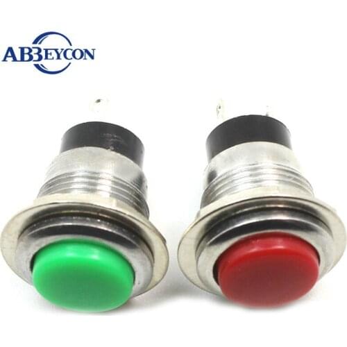 50pcs Mini Button 12mm 1A250VAC Button Switch Momentary Doorbell OFF-(ON) Plastic Button DS-318