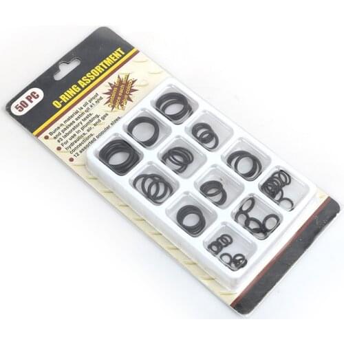 50pc Elastic Black Rubber O Ring Set Assortment Plumbing Hydraulic Air Gas Paintball O ring Kit