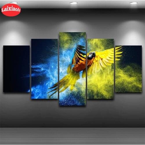 Diamond painting Modern animal art, colorful parrot diamond embroidery full square/round drill puzzles gifts for the new year