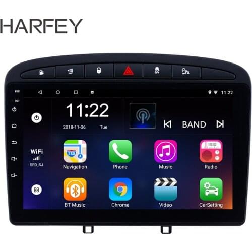Harfey Android 10.0 9"Car Multimedia player head unit 2Din For 2010-2016 PEUGEOT 408 Radio GPS radio Support OBD2 WiFi bluetooth