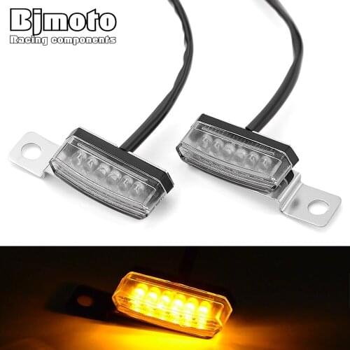 BJMOTO Emark Universal Motorcycle Mini LED Turn Signal Indicator Rear Tail Lights License Plate Light Taillight