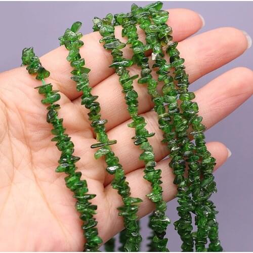 Natural Stone Beads Irregular Shape Green spodumene Crystal Gravel Beaded For Jewelry Making DIY Bracelet Necklace Accessories
