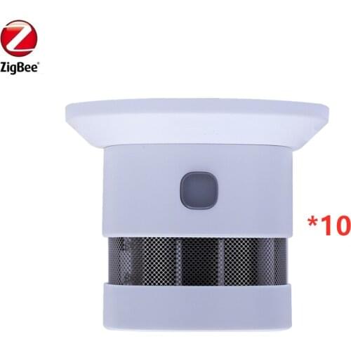 Promotion 10PCS Zigbee Smoke Detector Smart Anti-Fire Alarm Smoke Sensor With CE EN14604 Rosh Approved
