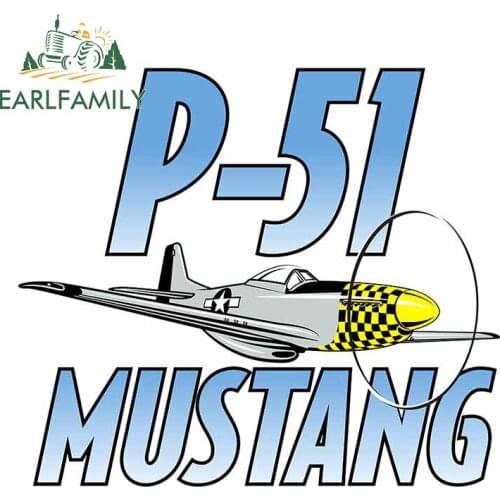 EARLFAMILY 13cm x 11.5cm for P-51 Mustang Personality Decal Vinyl Car Stickers Creative Air Conditioner Waterproof Decoration