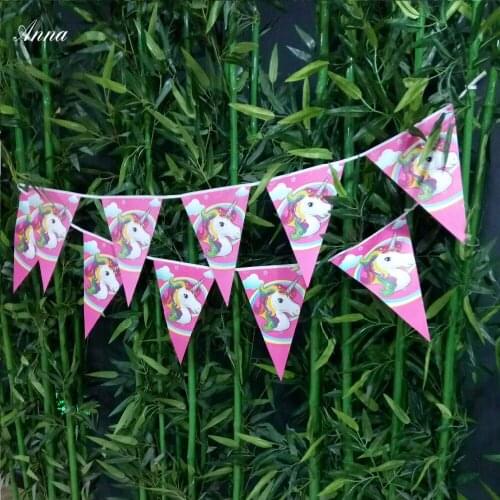 Unicorn Party Bunting Banner Flags Bunting Unicorn Festival Celebration Birthday Party Cartoon Flags Baby Unicorn Birthday