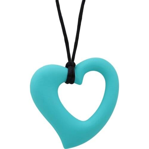 Hot Heart Chewable Teether Pendant Bpa Free Baby Teether Beads Teething Toys Nurse Gifts Teething Silicone Pendants
