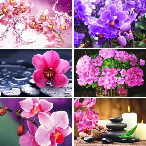 HUACAN 5d Diy Diamond Painting Flowers Diamond Mosaic Cross Stitch Full Square Drill Full Set Diamond Embroidery Decoration