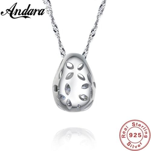 100% Silver 925 Jewelry Necklace Dripping Pendant Womens Necklace Chain Length 45 cm