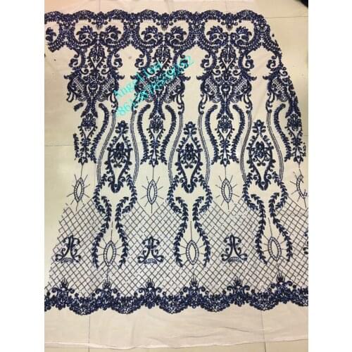 New design hot selling embroidered French lace fabric with sequins high quality BZL-32107 African net lace for lady dress