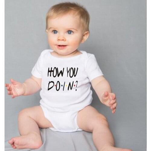 HOW YOU DOIN Printed Cute Body Baby Bodysuit Cotton Short Sleeve Newborn Baby Boy Girl Onesie Rompers Jumpsuit Infant Clothes