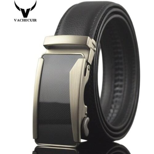 2017 Genuine Leather Belt Men Automatic Alloy Buckle Men Belts Luxury Ceintures Homme 100-130cm Long Strap for Trousers Q18