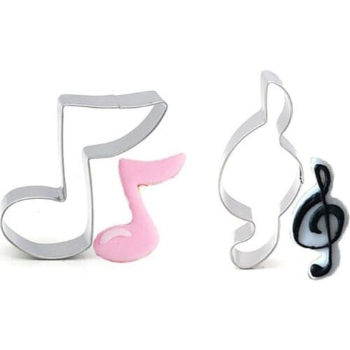 Musical Note Symbol Cookie Cutter Stainless Steel Biscuit Knife Baking Fruit Kitchen Tools Mold Embossing Printing