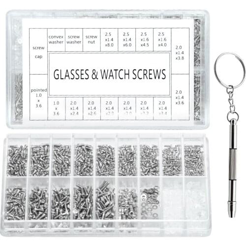 Eyeglass Or Sun Glasses Stainless Steel Repair Tools Kit For Screws Assorted Set Screwdriver Nuts Watch Nose Pad Optical Tool