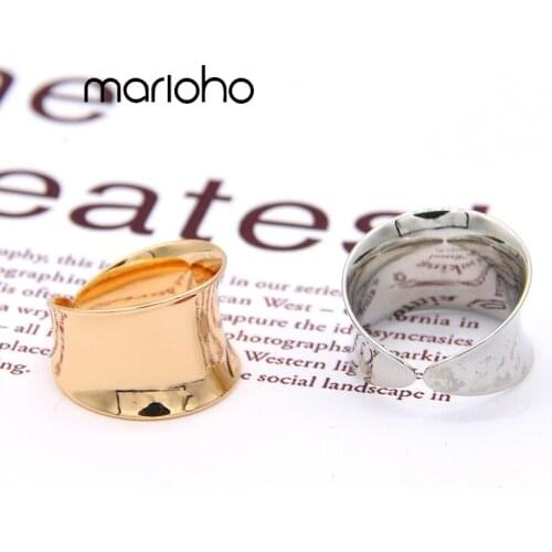 Punk Metal Irregular Arc Concave Open Finger Ring Women Men Gold Color U-Shaped Glossy Geometric Ring Simple Jewelry Party