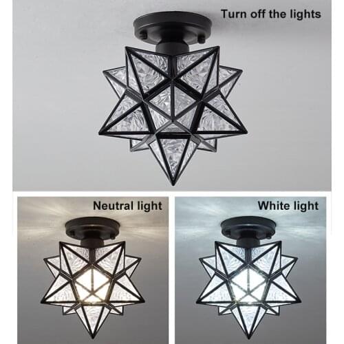 Ceiling Lamp Five-pointed Star Ceiling Light Hallway Aisle Balcony Small Lamps Iron Art Lamp Chandeliers M56