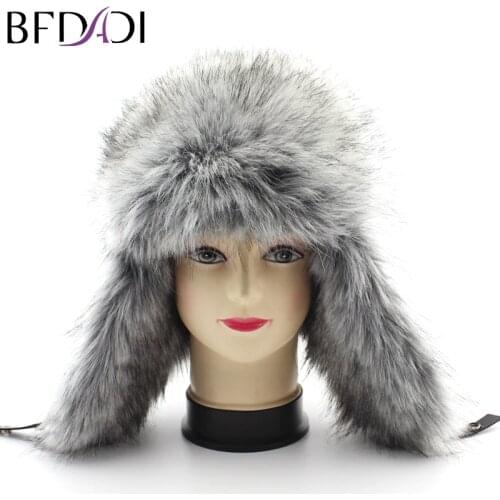 BFDADI New Fashion Cold Proof Russian Hat Winter Ear Protect Helmet Cap Warm Faux Hat Men With Free Shipping