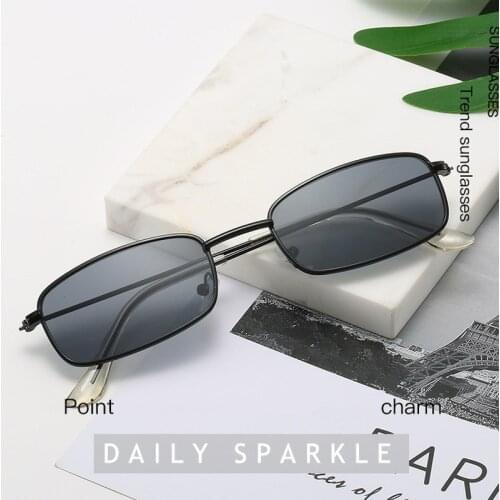 Retro Sunglasses Women Men Small Rectangle Sun Glasses Retro Shades for Women Metal Frame Black Pink Eyewear Driver Goggles