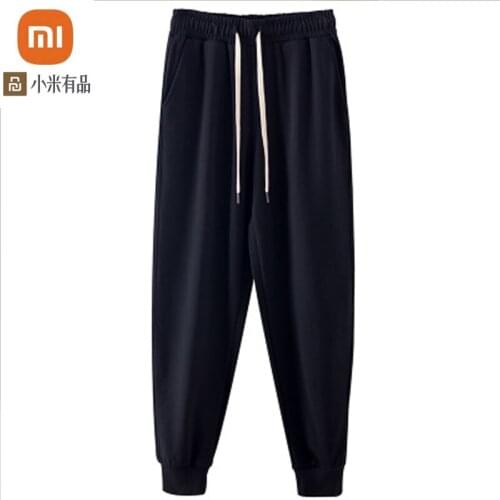 Youpin sports casual pants autumn and winter trousers elastic waist belt binding feet mens trousers