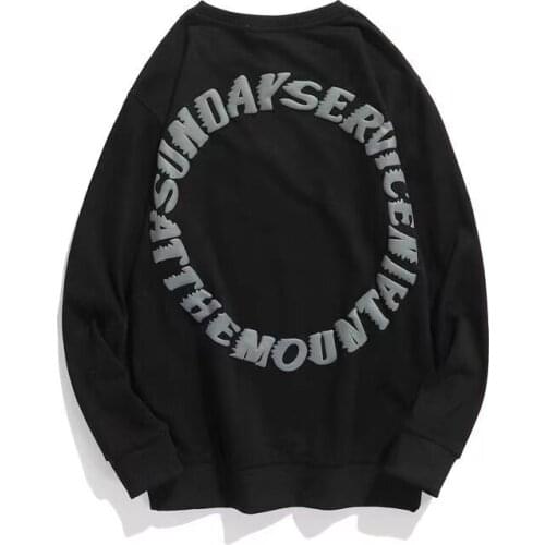 Foam Print High Street Plus Velvet Sweatshirt Men Europe And America Fashion Brand Loose Round Collar Lovers