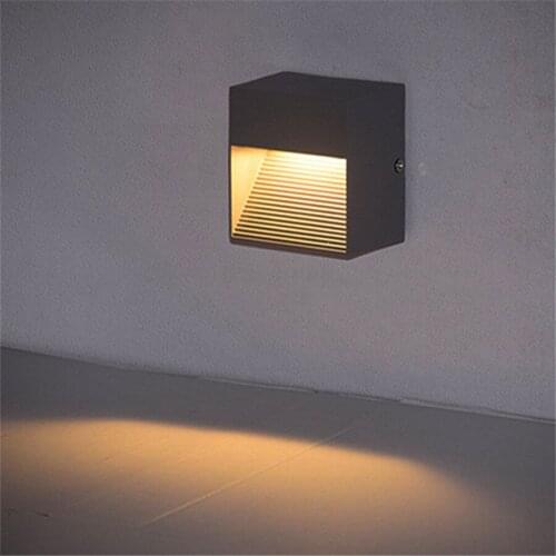 BEIAIDI 5W Outdoor Stairs LED Light Waterproof Corner Lamp Footlight Surface Mounted Villa Hotel Garden Aisle Stairway Light