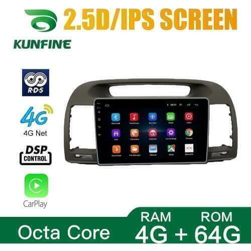 Octa Core Android 10.0 Car DVD GPS Navigation Player Deckless Car Stereo For Toyota Camry 2000-2006 Gray Radio Headunit