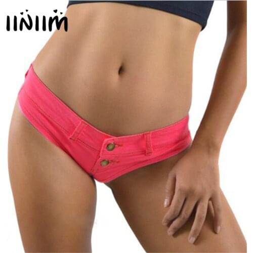 Womens Mini Denim Hot Pants Sexy Shorts Low Waist Night Club Bar Party Dance Performance Booty Shorts for Night Club