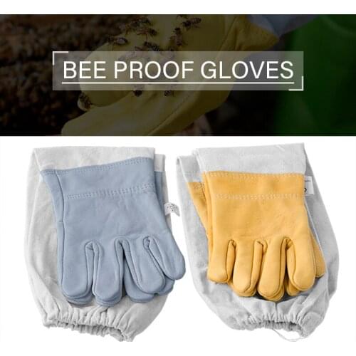 1 Pair Beekeeping Gloves Protective Sleeves Sheepskin Cloth Glove Professional Apiculture Equipment Beekeeper Bee Keeping Tools
