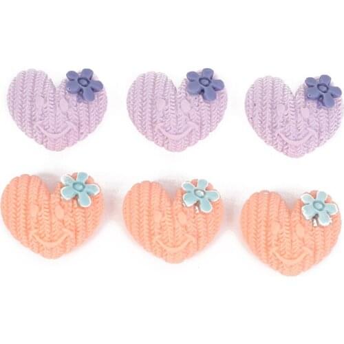 10Pcs Mixed Resin Flatback Smiley Peach Heart Tree Embellishment Cabochon Decoration Scrapbooking Diy Craft Supplies Accessories