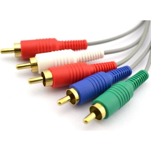 20PCS 1.8M Component 1080 P HDTV AV Audio Adapter Cord Wire 5 RCA /AV Cable for Wi-i for Wi-i U