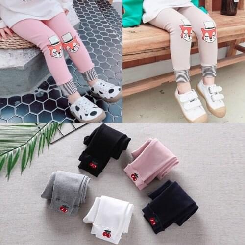 2020 Fashion Girls Leggings Spring Calf Length Pants Cotton Baby Pants Children Trousers Toddler Kids Pant 1-5 Years Clothes