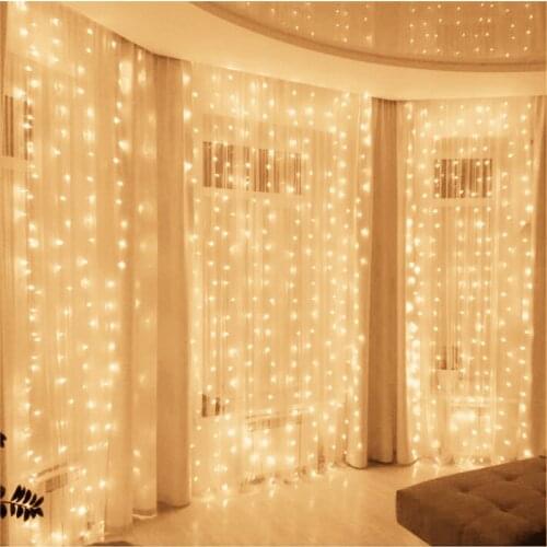 3M x 3M 300LED Outdoor Home Christmas Decorative xmas String Fairy Curtain Strip Garlands Party Lights For Wedding Decorations