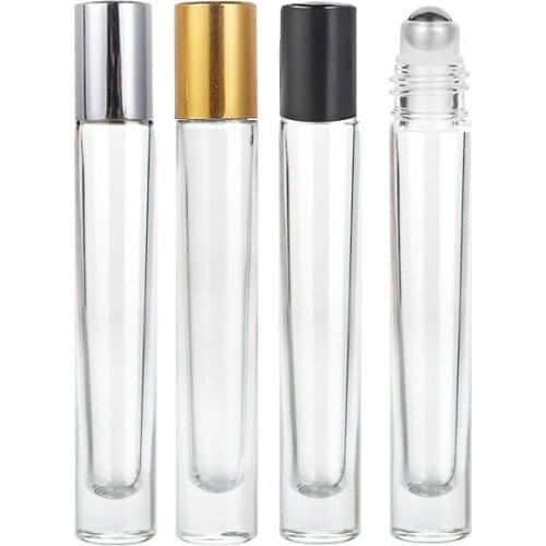 360 x 10ml Portable Empty Glass Bottle with Stainless Steel Roller Small Essential Oil Roller-on Sample Bottle for Dropshipping